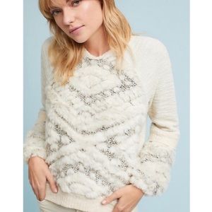 Anthropologie Amadi faux fur sweat shirt